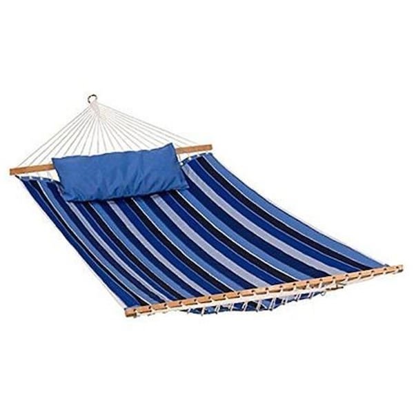 Algoma Net Algoma Net 2799W192181SP 13 ft. Reversible Sunbrella Quilted Hammock; Blue - Milano Cobalt Stripe & Canvas Capri Solid 2799W192181SP - main